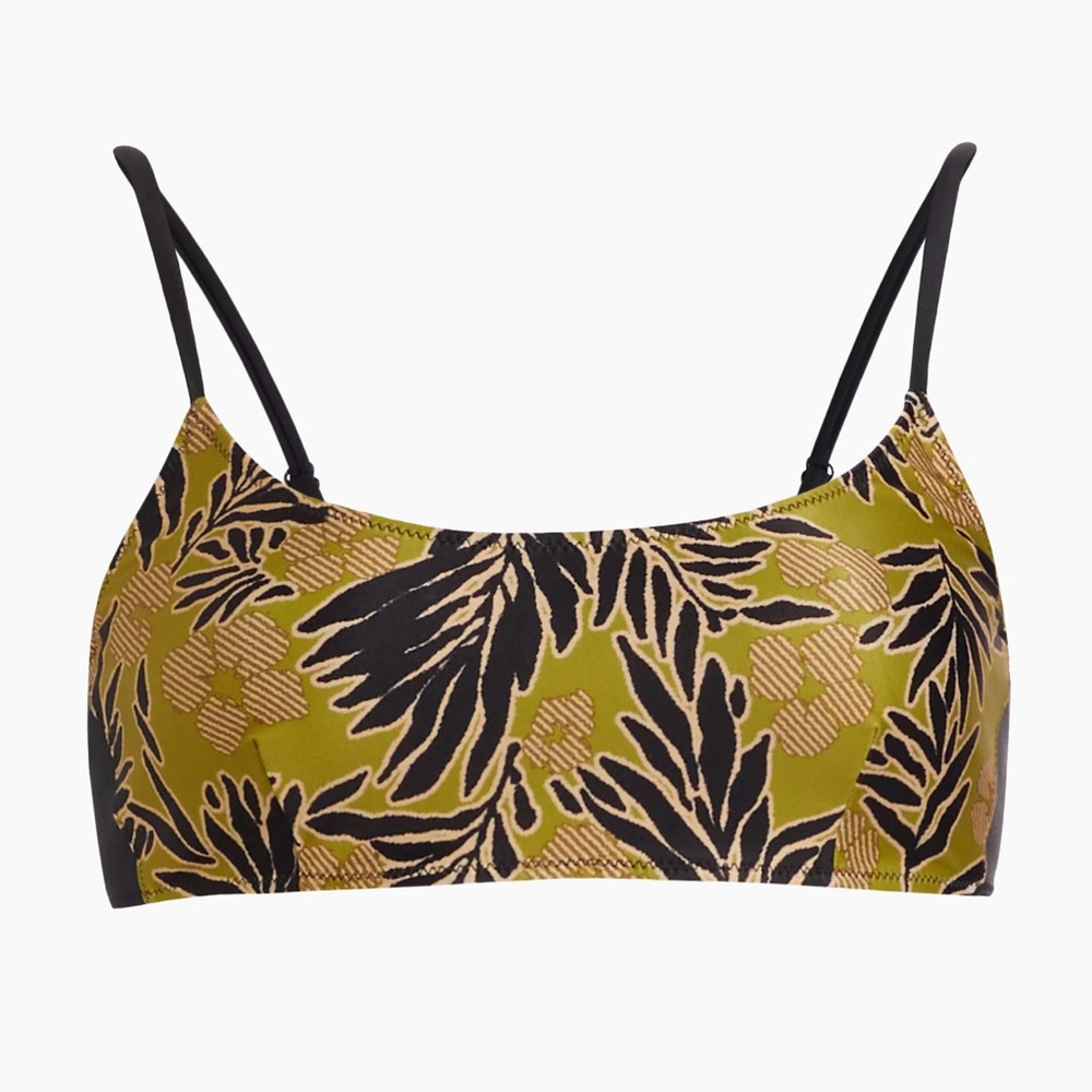 NWOT Tanya Taylor Kaia Palm Bralette Bikini Top size S